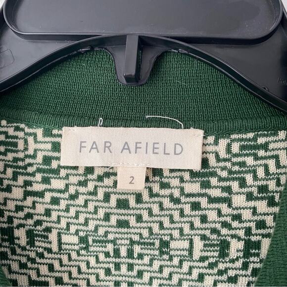 Far Afield Zigger Tribal Green Cream Cardigan Sweater size medium - Picture 6 of 8